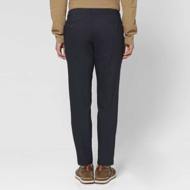 BARNEYS NEW YORK ストレッチ素材ピンストライプ柄スリムパンツ NAVY