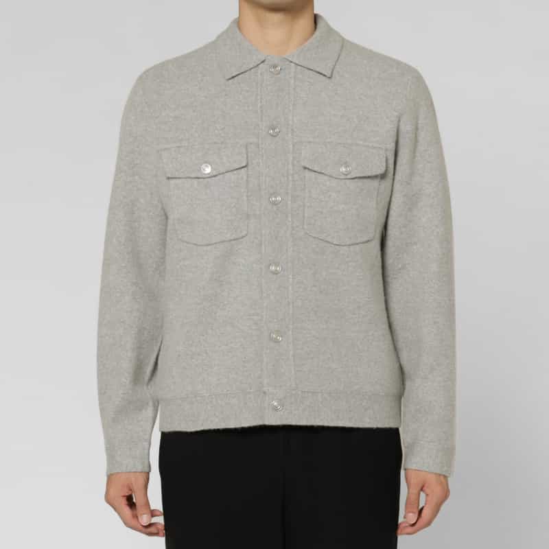 BARNEYS NEW YORK ミラノリブニットジャケット GRAY