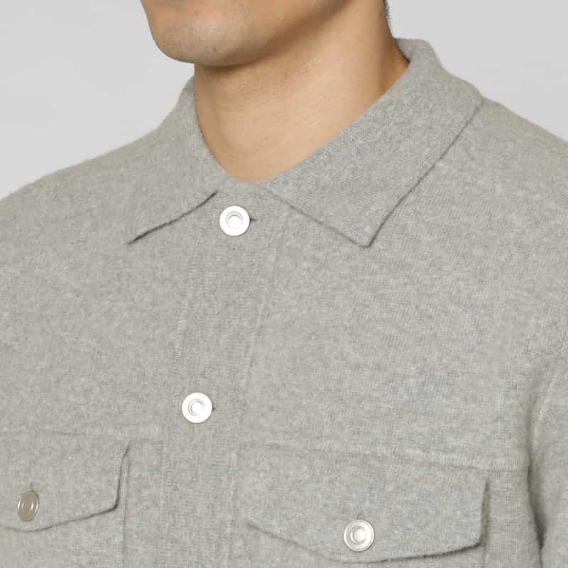 BARNEYS NEW YORK ミラノリブニットジャケット GRAY