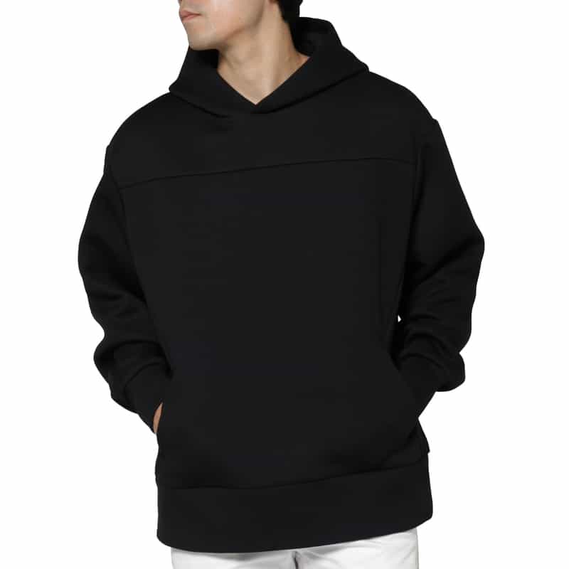 BARNEYS NEW YORK ダンボールニット素材オーバーフィットパーカー BLACK