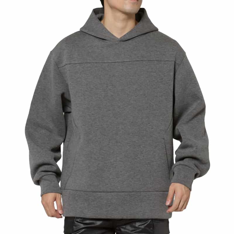 BARNEYS NEW YORK ダンボールニット素材オーバーフィットパーカー GRAY