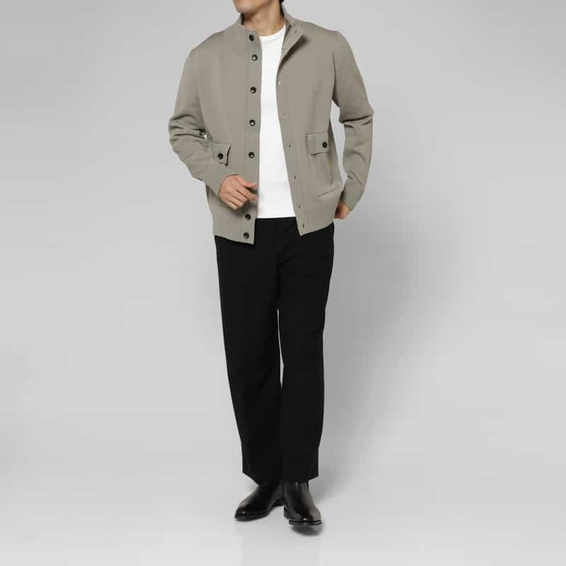 BARNEYS NEW YORK バルスター型ニットブルゾン LIGHT GRAY