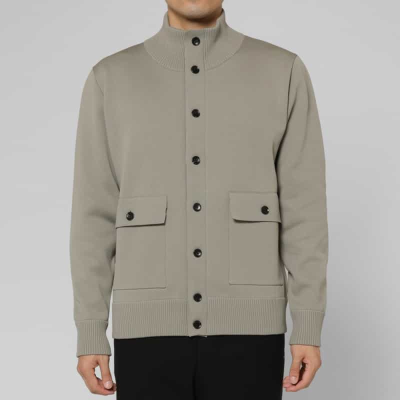BARNEYS NEW YORK バルスター型ニットブルゾン LIGHT GRAY