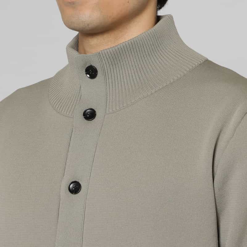 BARNEYS NEW YORK バルスター型ニットブルゾン LIGHT GRAY