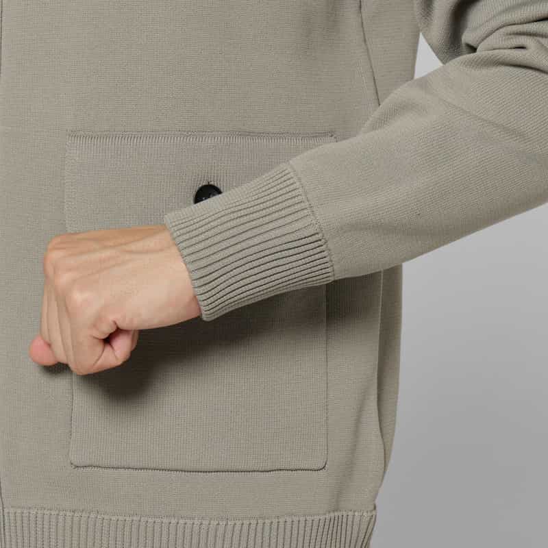 BARNEYS NEW YORK バルスター型ニットブルゾン LIGHT GRAY