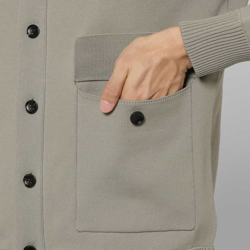 BARNEYS NEW YORK バルスター型ニットブルゾン LIGHT GRAY