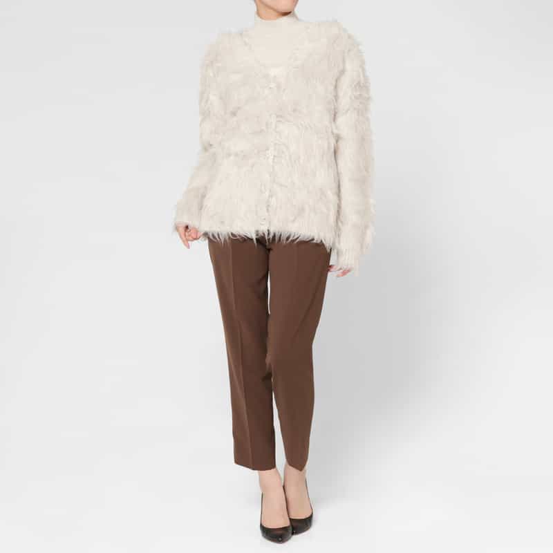 BARNEYS NEW YORK シャギーニットカーディガン BEIGE