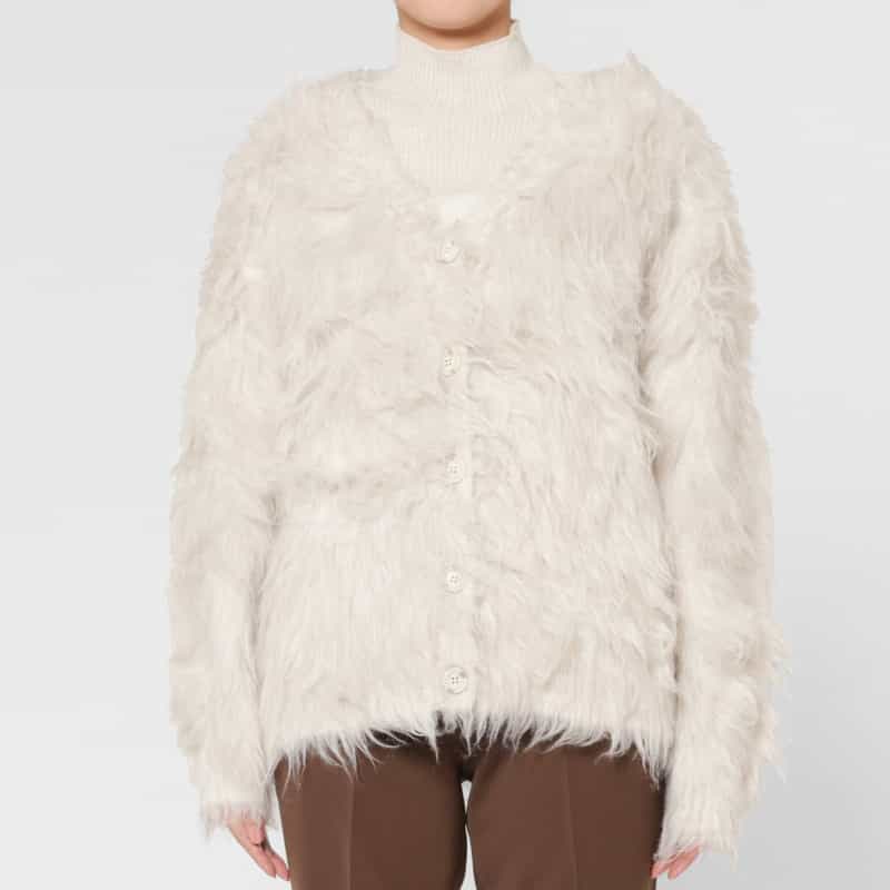 BARNEYS NEW YORK シャギーニットカーディガン BEIGE