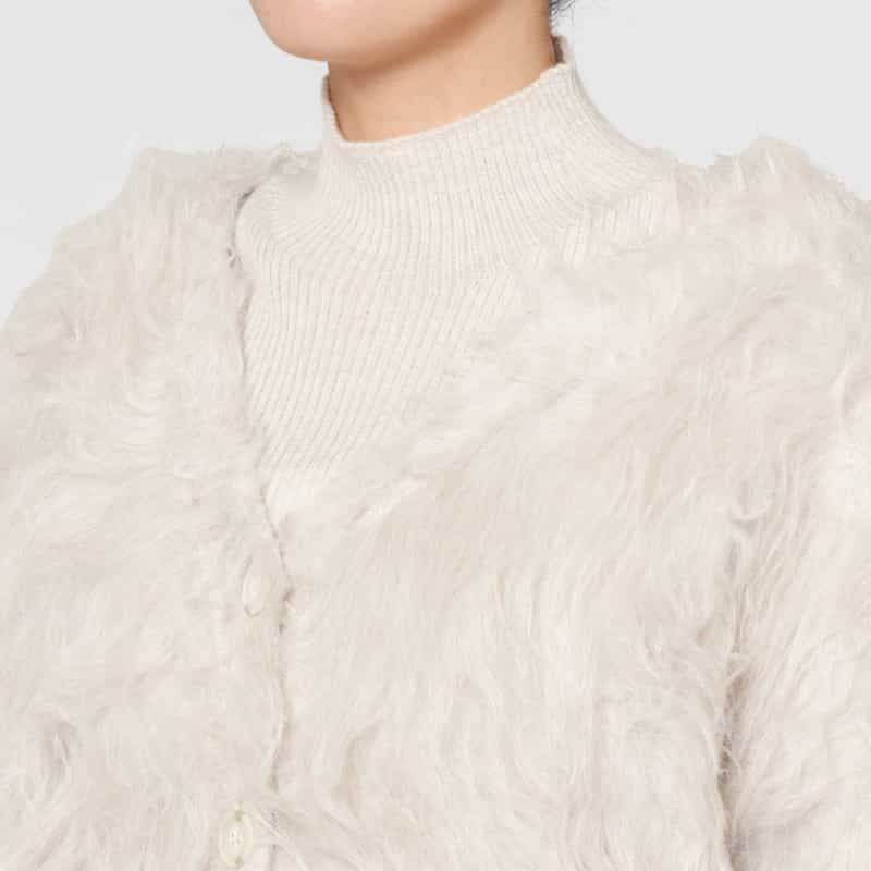 BARNEYS NEW YORK シャギーニットカーディガン BEIGE