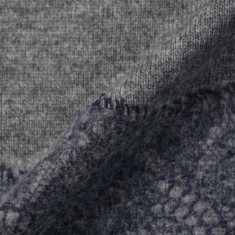 BARNEYS NEW YORK ニードルパンチレースデザイン ハイネックニットドレス DARK GRAY