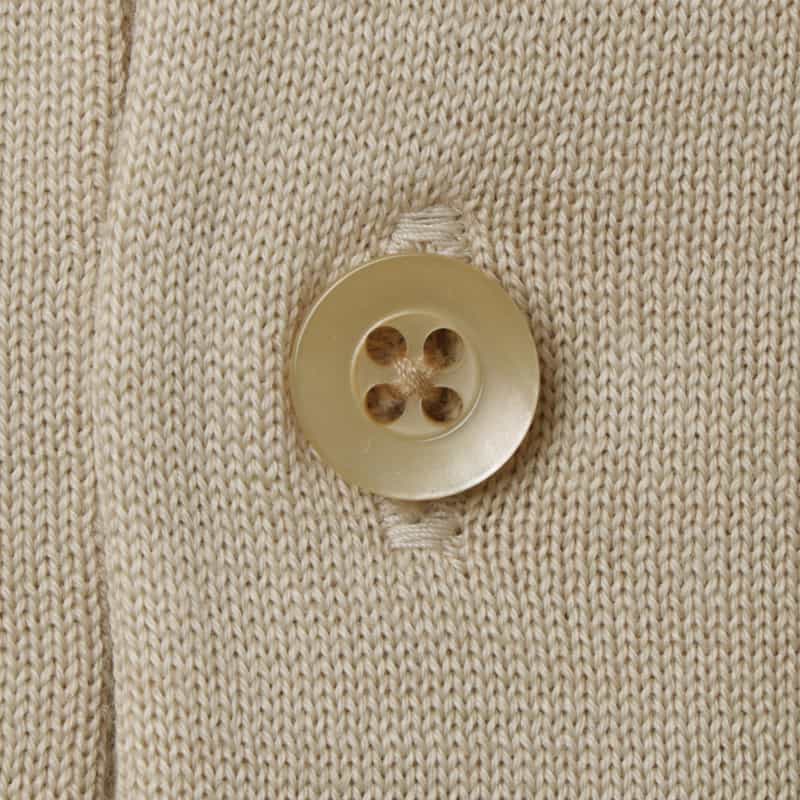 BARNEYS NEW YORK シーアイランドコットンロングスリーブニットポロシャツ BEIGE