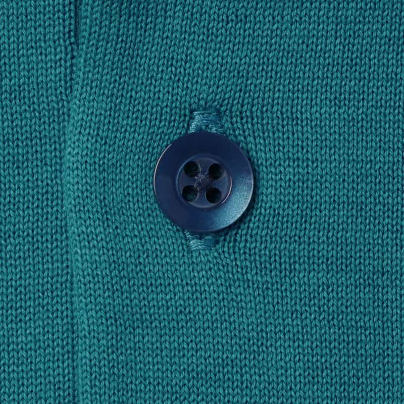BARNEYS NEW YORK シーアイランドコットンロングスリーブニットポロシャツ TURQUOISE