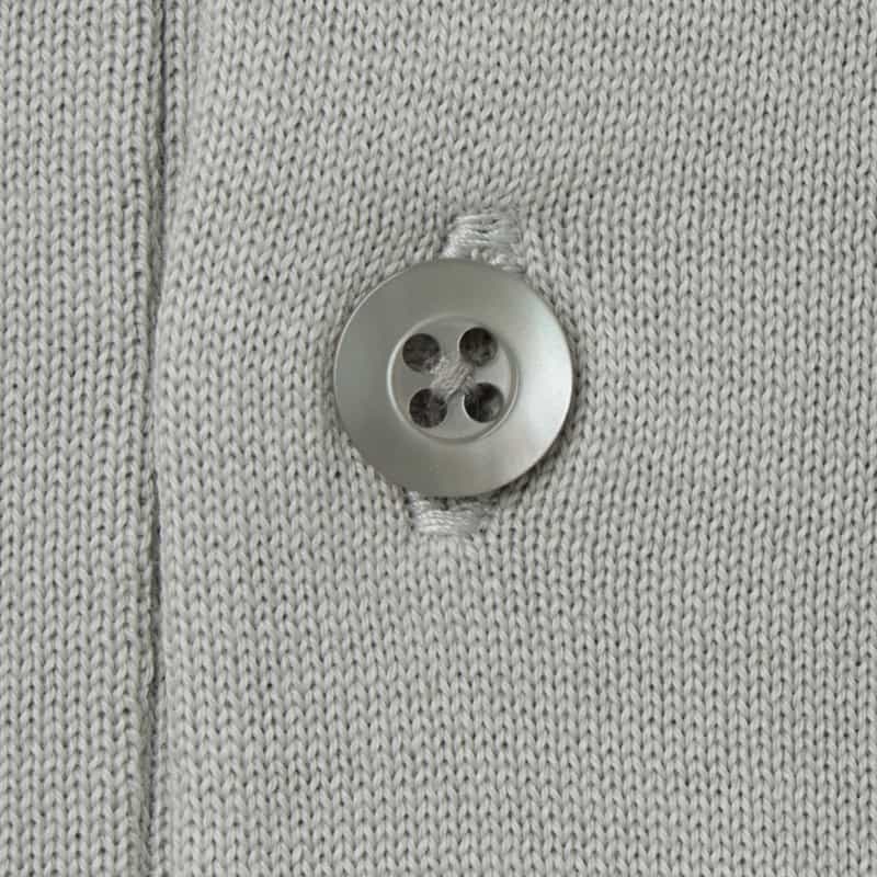 BARNEYS NEW YORK シーアイランドコットンロングスリーブニットポロシャツ GRAY