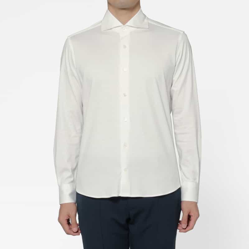 BARNEYS NEW YORK ロングスリーブカジュアルシャツ（アルビニ社製コットン使用） WHITE