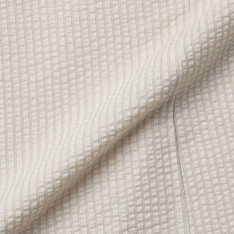 BARNEYS NEW YORK シアサッカー素材ストライプ柄カジュアルシャツ BEIGE