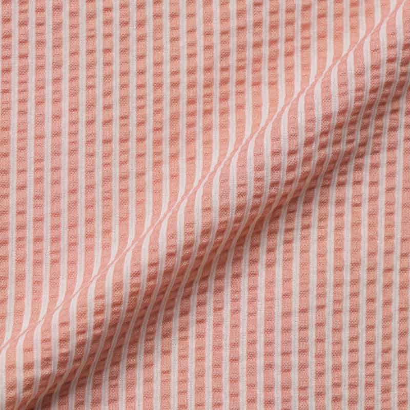 BARNEYS NEW YORK シアサッカー素材ストライプ柄カジュアルシャツ PINK
