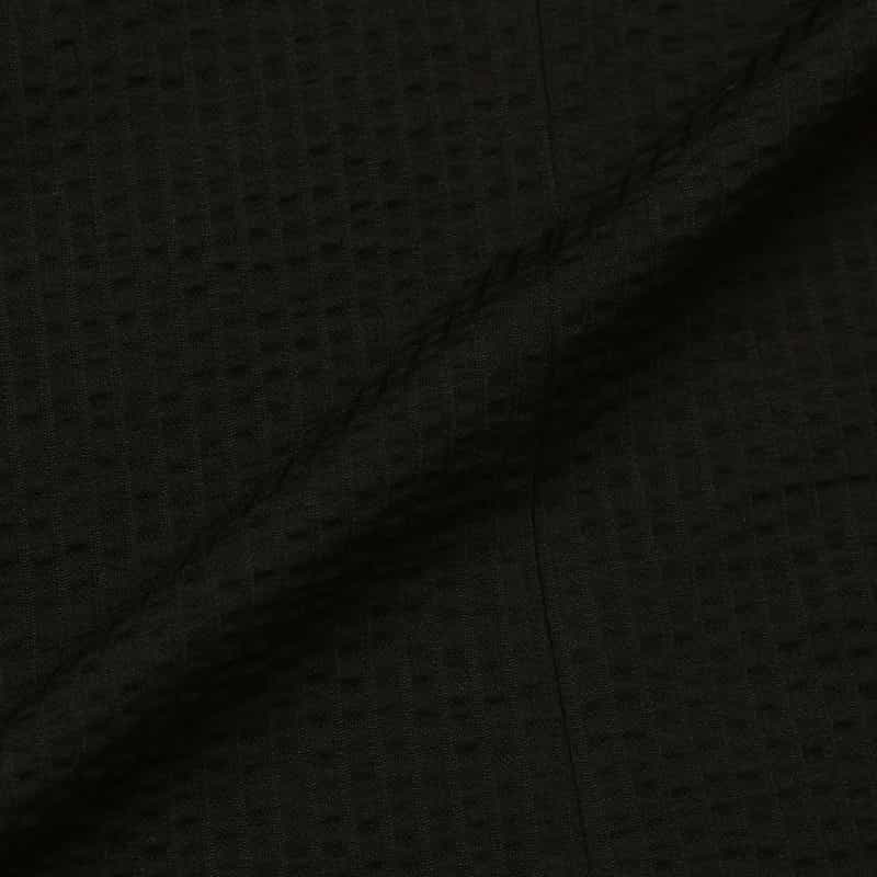 BARNEYS NEW YORK シアサッカー素材ストライプ柄カジュアルシャツ BLACK