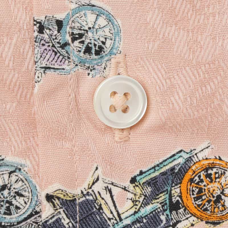BARNEYS NEW YORK ジャガード生地オープンカラープリントシャツ PINK