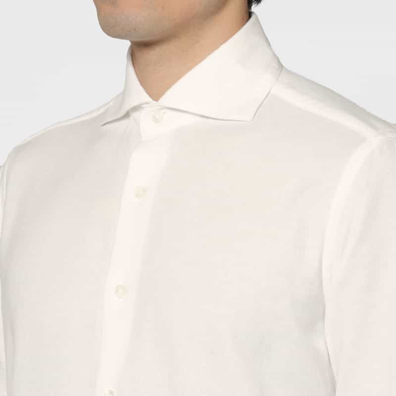 BARNEYS NEW YORK パイル生地カジュアルシャツ WHITE