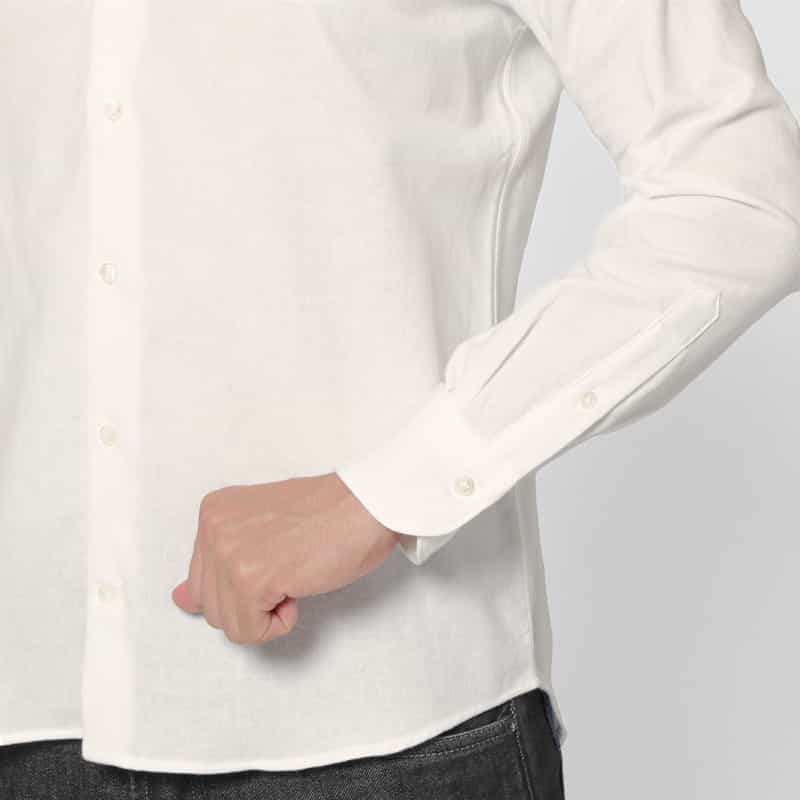 BARNEYS NEW YORK パイル生地カジュアルシャツ WHITE