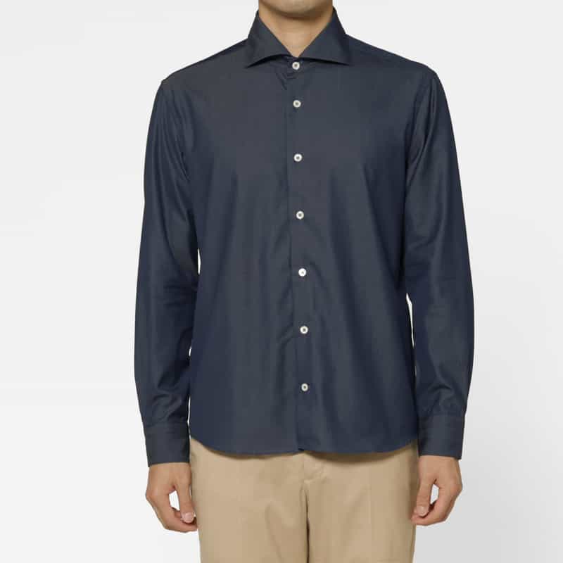 BARNEYS NEW YORK インディゴコットンカジュアルシャツ BLUE