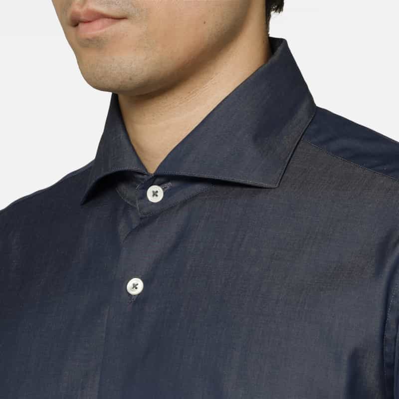 BARNEYS NEW YORK インディゴコットンカジュアルシャツ BLUE