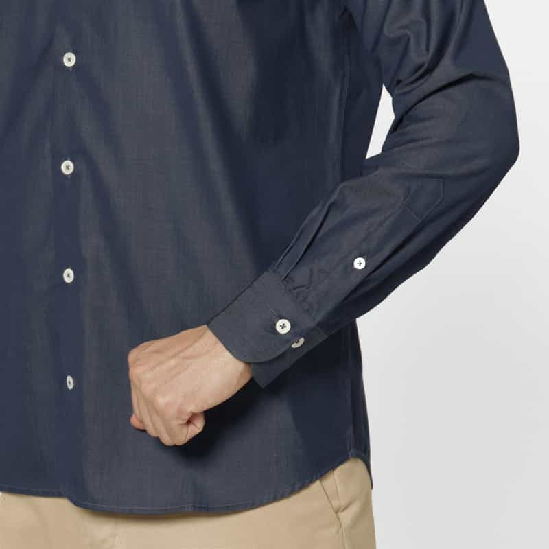 BARNEYS NEW YORK インディゴコットンカジュアルシャツ BLUE