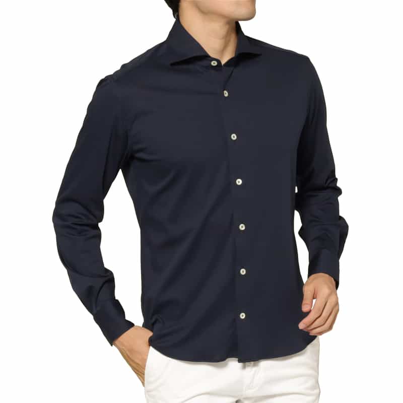 BARNEYS NEW YORK インディゴコットンカジュアルシャツ NAVY