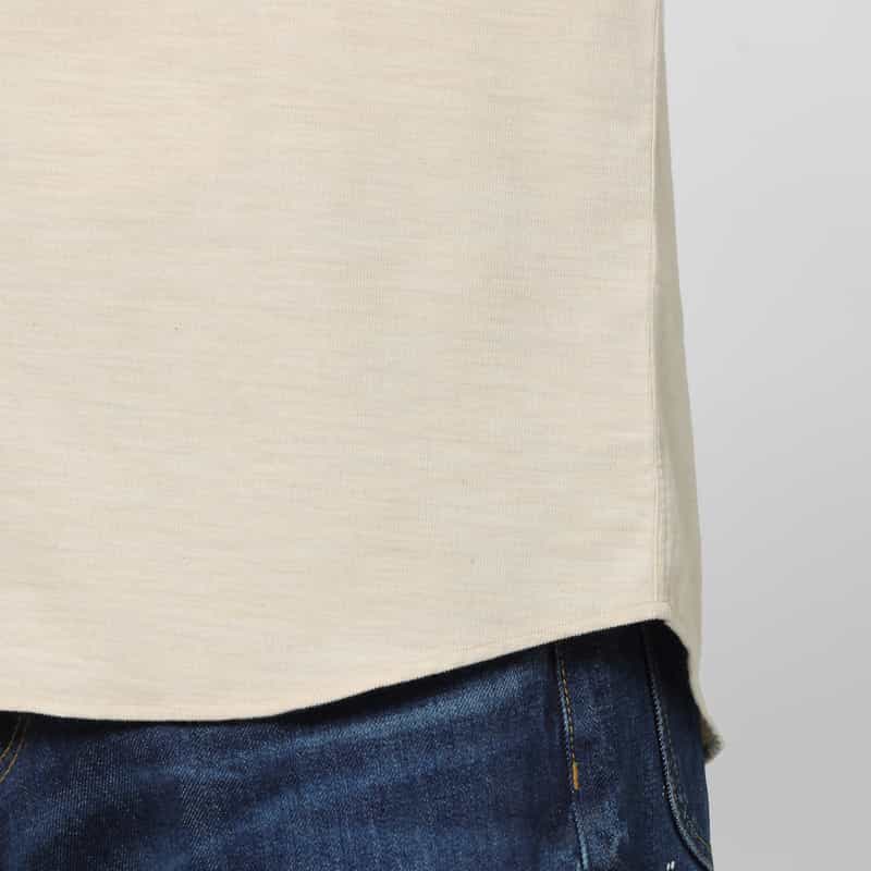 BARNEYS NEW YORK メランジ生地カジュアルシャツ WHITE