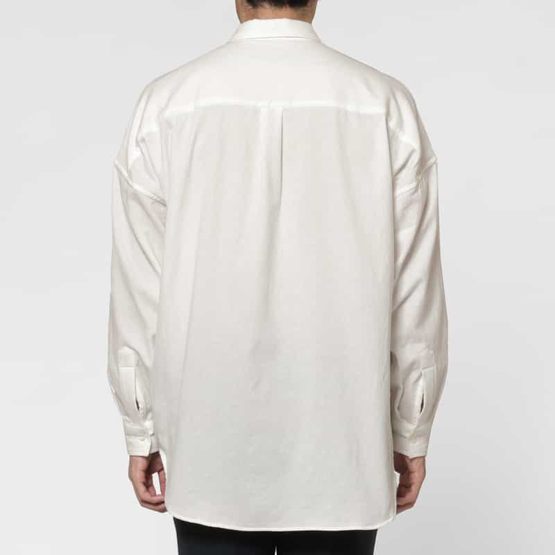 BARNEYS NEW YORK パイル生地オーバーシルエットカジュアルシャツ WHITE