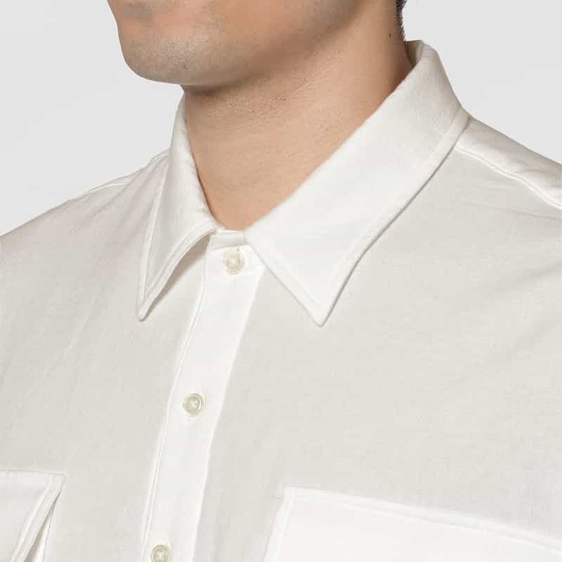 BARNEYS NEW YORK パイル生地オーバーシルエットカジュアルシャツ WHITE