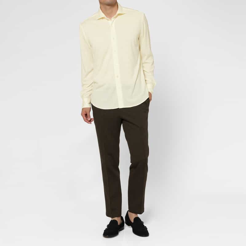 BARNEYS NEW YORK ウールジャージーカジュアルシャツ IVORY
