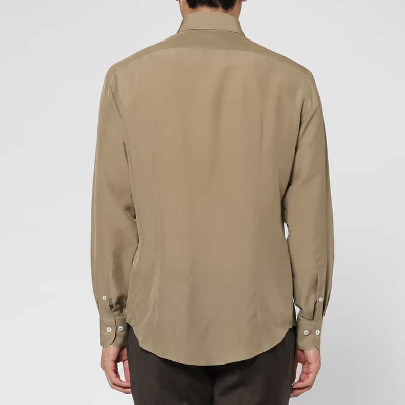 BARNEYS NEW YORK シルク素材カジュアルシャツ BEIGE