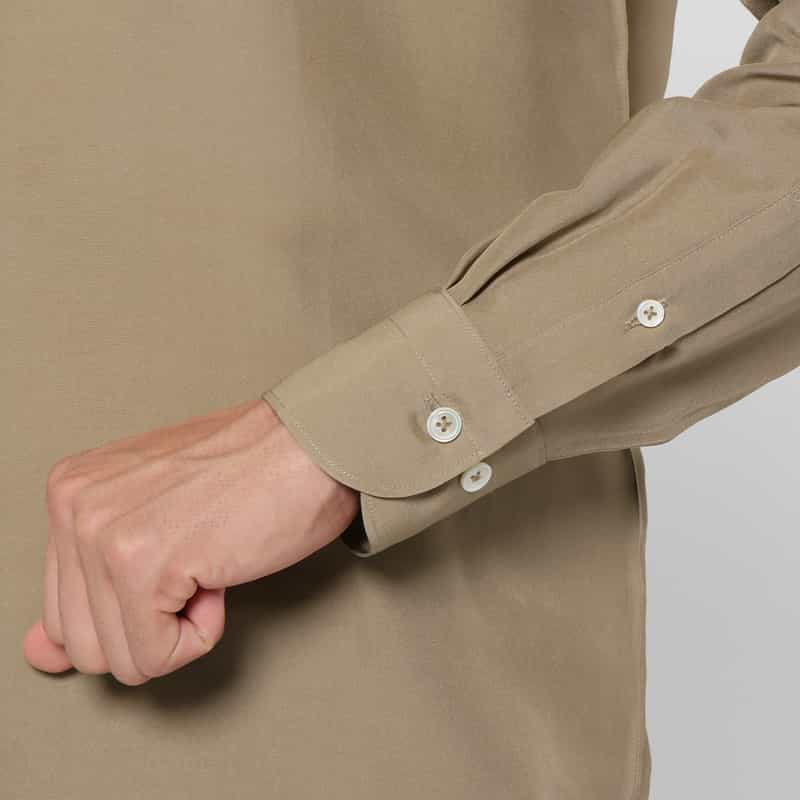 BARNEYS NEW YORK シルク素材カジュアルシャツ BEIGE