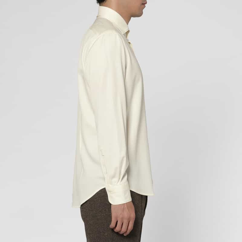 BARNEYS NEW YORK ウォッシャブルウールシャツ WHITE