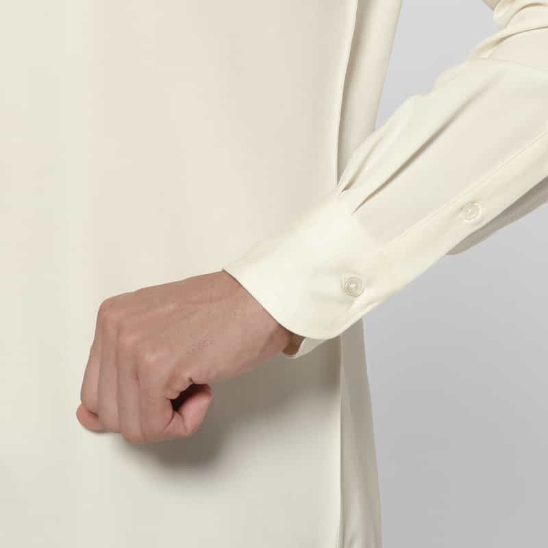 BARNEYS NEW YORK ウォッシャブルウールシャツ WHITE