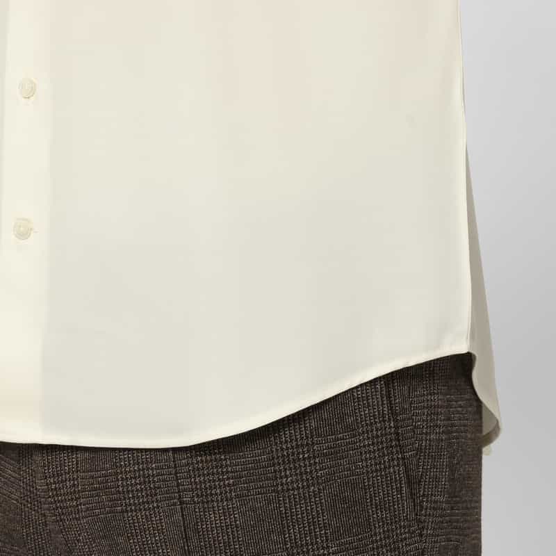 BARNEYS NEW YORK ウォッシャブルウールシャツ WHITE