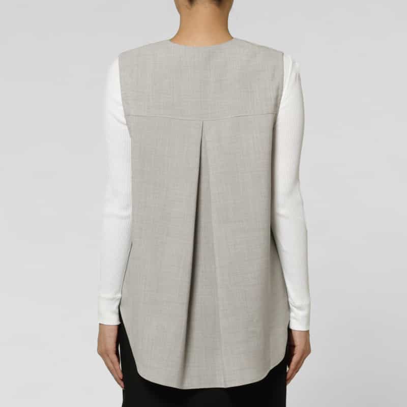 BARNEYS NEW YORK セットアップ ウォッシャブル リネンライク ダブルブレストベスト LIGHT GRAY