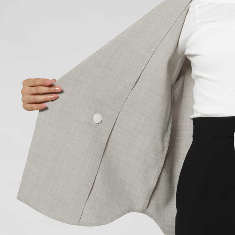 BARNEYS NEW YORK セットアップ ウォッシャブル リネンライク ダブルブレストベスト LIGHT GRAY