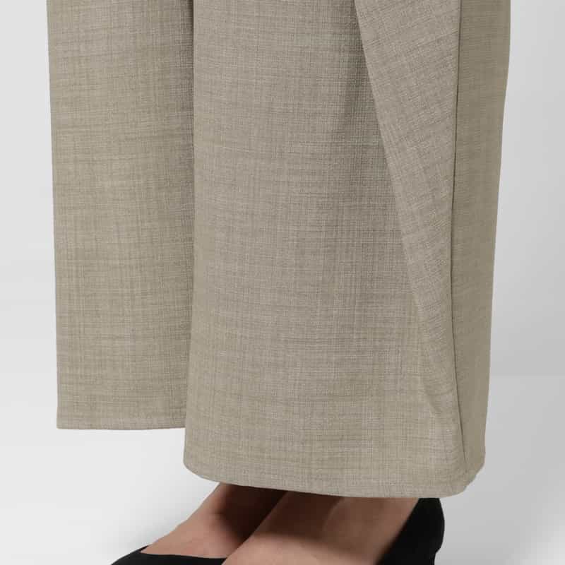 BARNEYS NEW YORK セットアップ ウォッシャブル リネンライク フロントポケット ドローストリング タック ワイドパンツ BEIGE