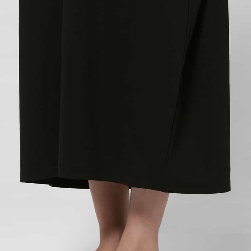 BARNEYS NEW YORK ウォッシャブル チュールデザイン サイドドレープロングドレス BLACK