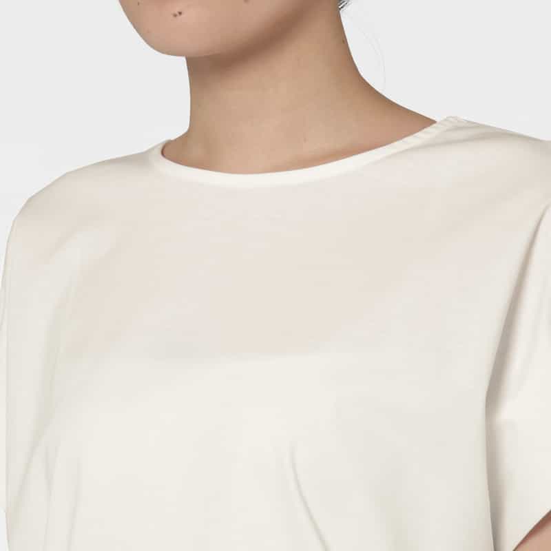 BARNEYS NEW YORK ウォッシャブル シルケット天竺素材カットソー WHITE