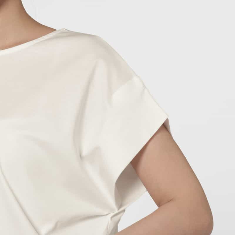 BARNEYS NEW YORK ウォッシャブル シルケット天竺素材カットソー WHITE