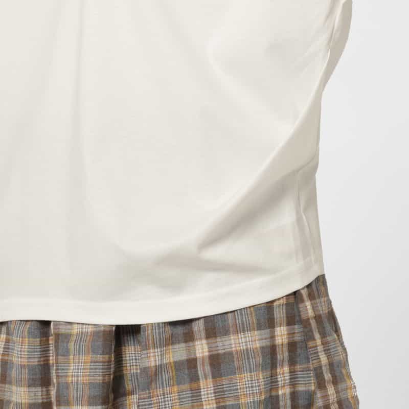 BARNEYS NEW YORK ウォッシャブル シルケット天竺素材カットソー WHITE