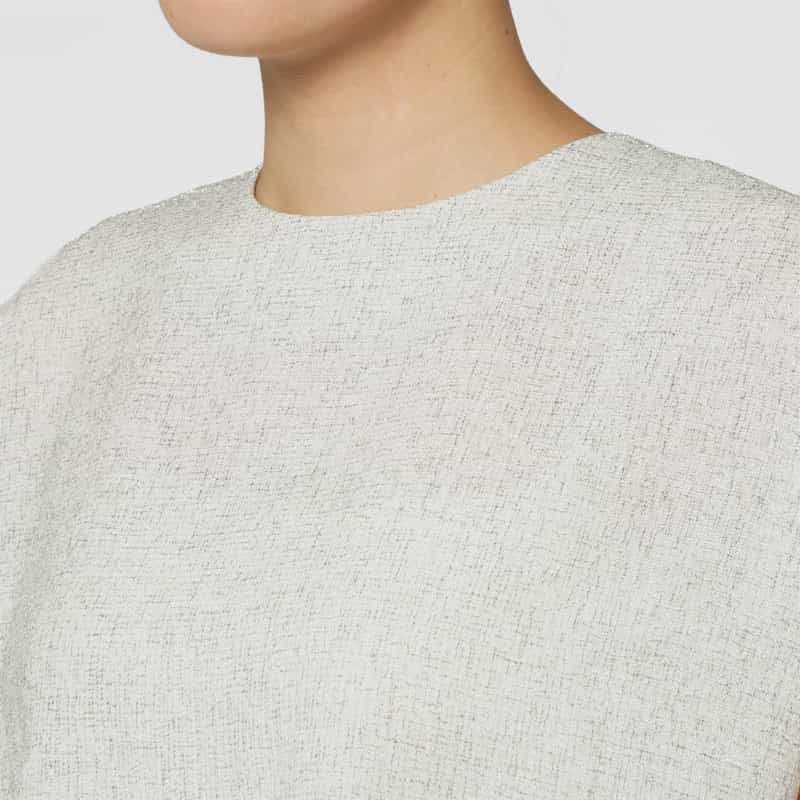 BARNEYS NEW YORK セットアップ ツイードライク レースブラウス BEIGE