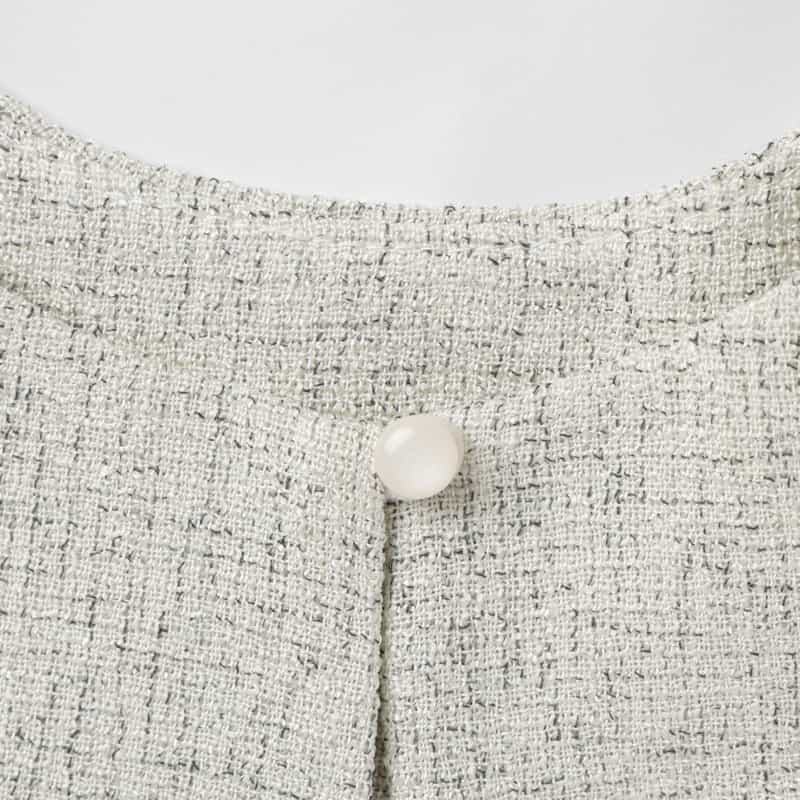 BARNEYS NEW YORK セットアップ ツイードライク レースブラウス BEIGE