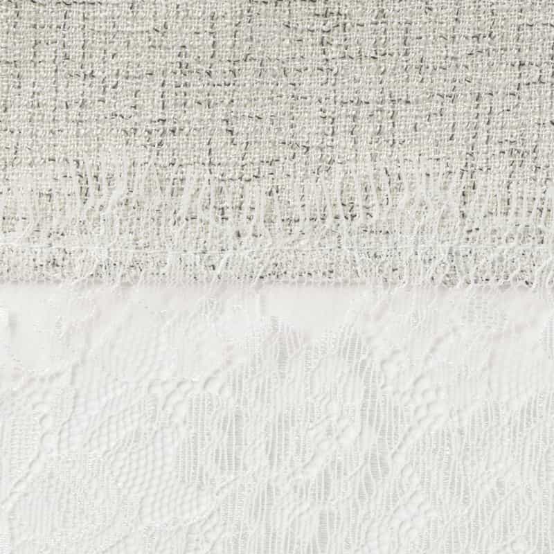 BARNEYS NEW YORK セットアップ ツイードライク レースブラウス BEIGE
