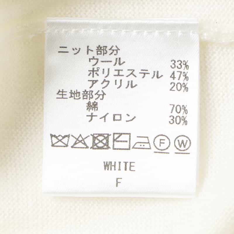 BARNEYS NEW YORK レーススカラップ クルーネックノースリーブニットプルオーバー WHITE