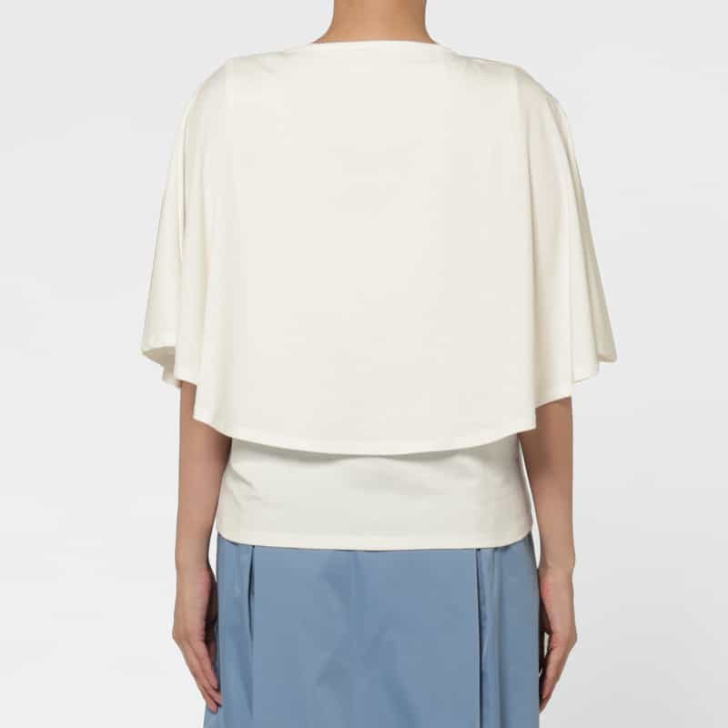 BARNEYS NEW YORK ウォッシャブル ケープデザインカットソー WHITE
