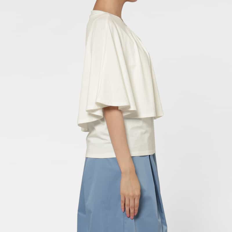 BARNEYS NEW YORK ウォッシャブル ケープデザインカットソー WHITE